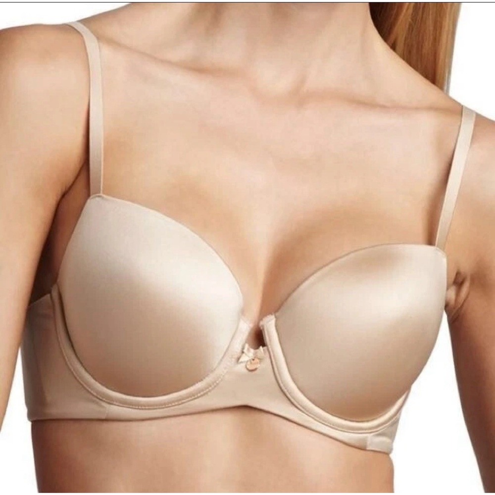 SPANX 1810 Bra La Mode‎ Balconette Underwire Bra 34C Foam Memory Cup Beige NEW